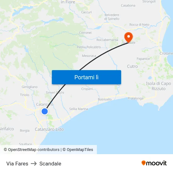 Via Fares to Scandale map