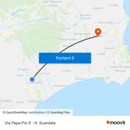 Via Papa Pio X to Scandale map