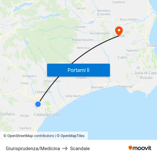 Giurisprudenza/Medicina to Scandale map