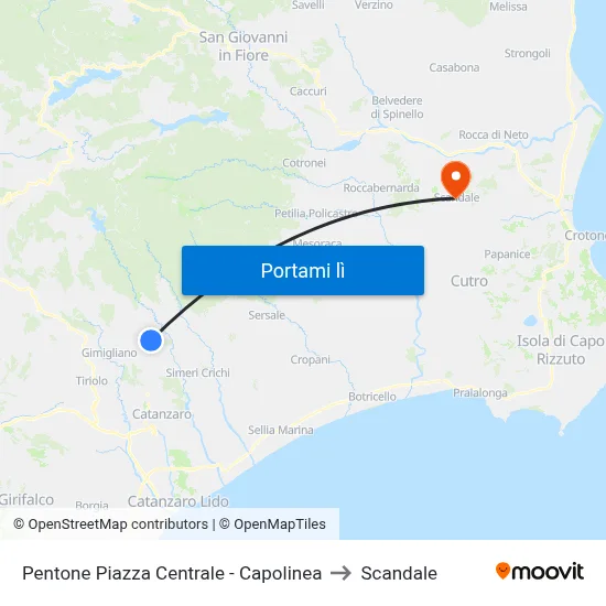 Pentone Piazza Centrale - Capolinea to Scandale map