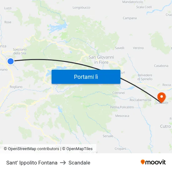 Sant' Ippolito Fontana to Scandale map