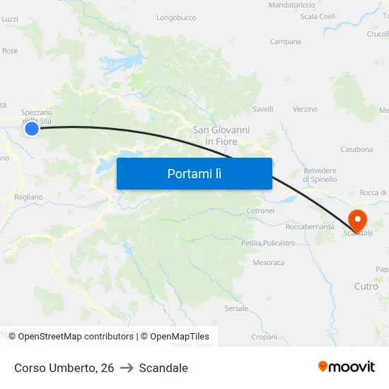Corso Umberto, 26 to Scandale map