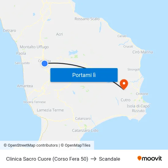 Clinica Sacro Cuore (Corso Fera 50) to Scandale map