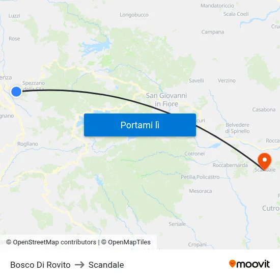 Bosco Di Rovito to Scandale map