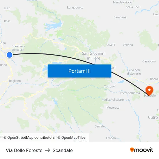 Via Delle Foreste to Scandale map