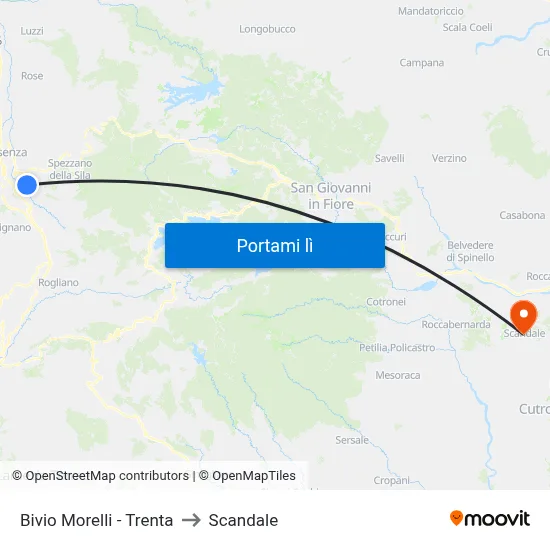 Bivio Morelli - Trenta to Scandale map
