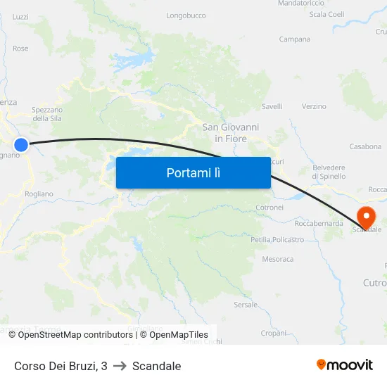 Corso Dei Bruzi, 3 to Scandale map