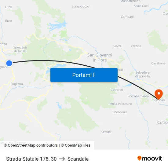 Strada Statale 178, 30 to Scandale map