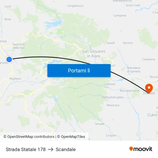 Strada Statale 178 to Scandale map