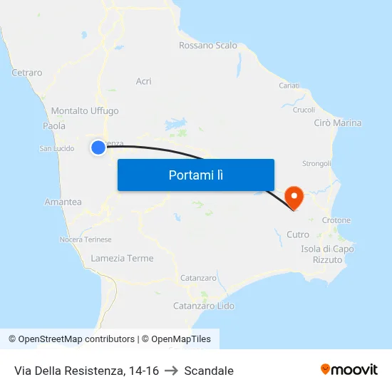 Via Della Resistenza, 14-16 to Scandale map