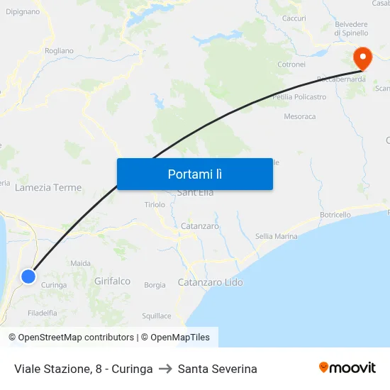 Viale Stazione, 8 - Curinga to Santa Severina map