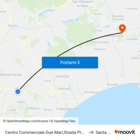 Centro Commerciale Due Mari,Strada Provinciale 169/2 - Feroleto Antico to Santa Severina map