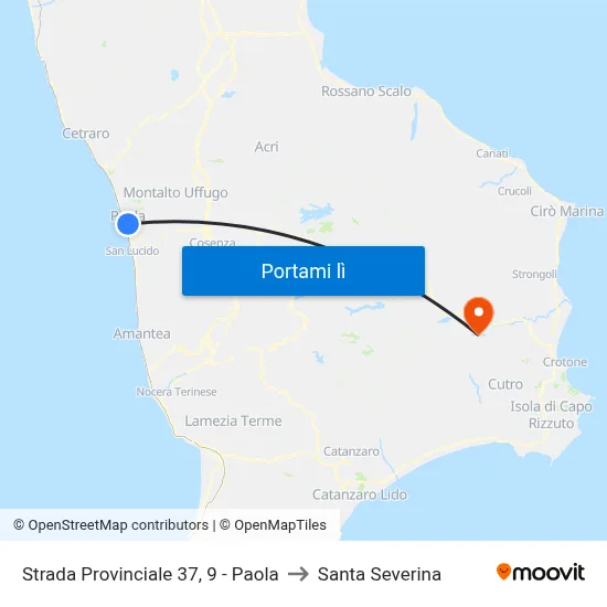 Strada Provinciale 37, 9 - Paola to Santa Severina map
