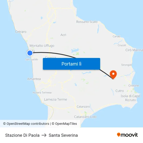 Stazione Di Paola to Santa Severina map