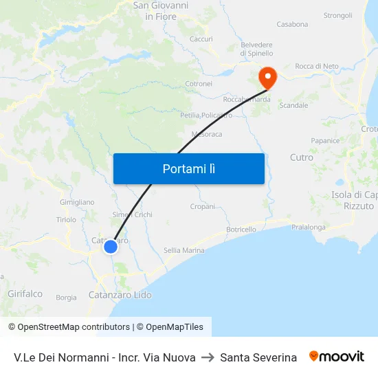 V.Le Dei Normanni - Incr. Via Nuova to Santa Severina map