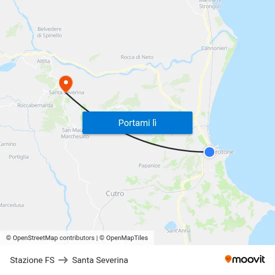 Stazione FS to Santa Severina map