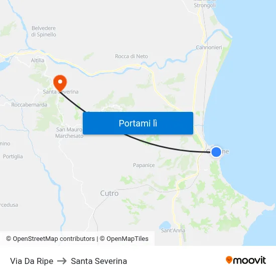Via Da Ripe to Santa Severina map