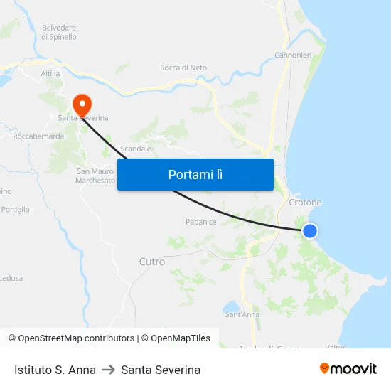 Istituto S. Anna to Santa Severina map