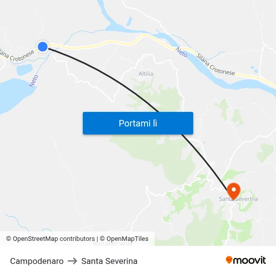 Campodenaro to Santa Severina map