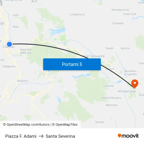 Piazza F. Adami to Santa Severina map