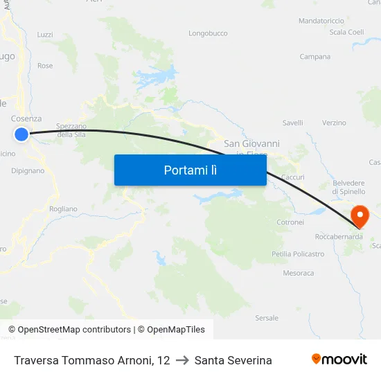 Traversa Tommaso Arnoni, 12 to Santa Severina map