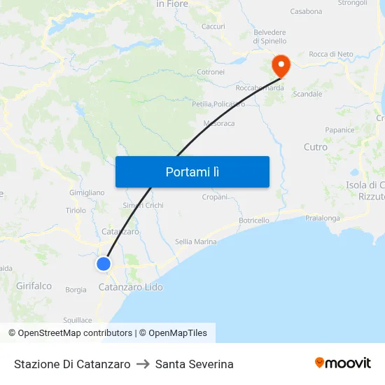 Stazione Di Catanzaro to Santa Severina map