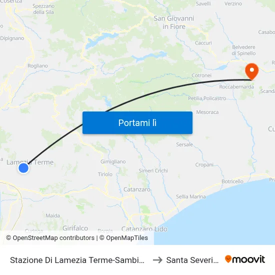 Stazione Di Lamezia Terme-Sambiase to Santa Severina map