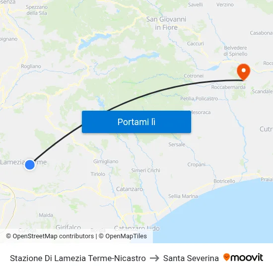 Stazione Di Lamezia Terme-Nicastro to Santa Severina map