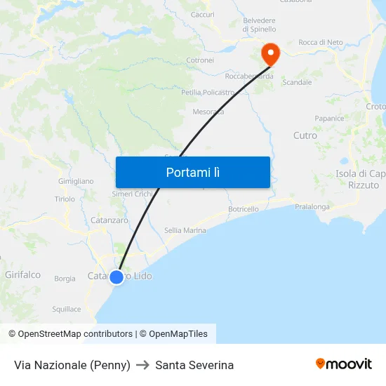 Via Nazionale (Penny) to Santa Severina map