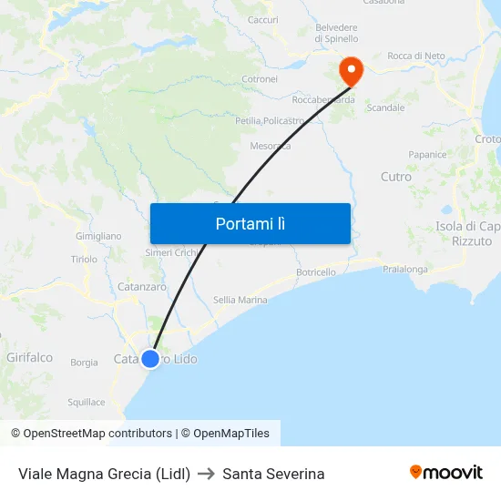 Viale Magna Grecia (Lidl) to Santa Severina map