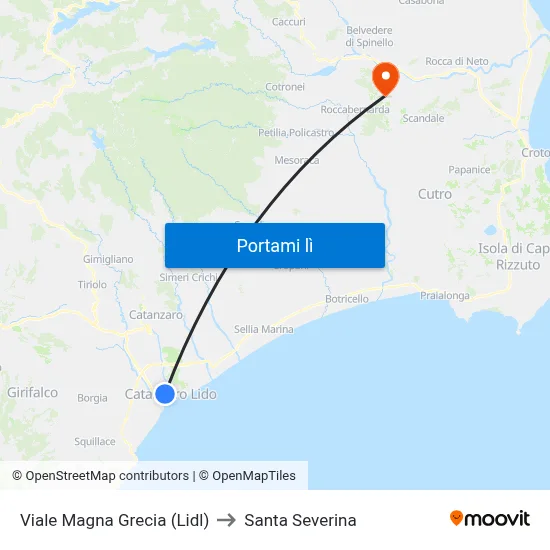 Viale Magna Grecia (Lidl) to Santa Severina map