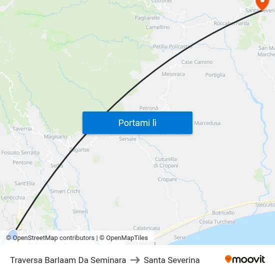 Traversa Barlaam Da Seminara to Santa Severina map