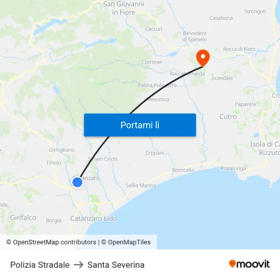 Polizia Stradale to Santa Severina map
