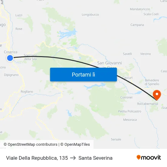 Viale Della Repubblica, 135 to Santa Severina map