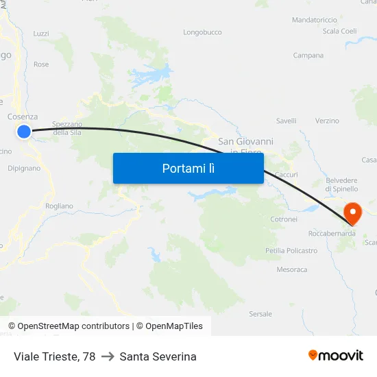 Viale Trieste, 78 to Santa Severina map