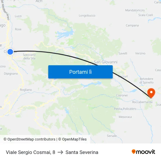 Viale Sergio Cosmai, 8 to Santa Severina map