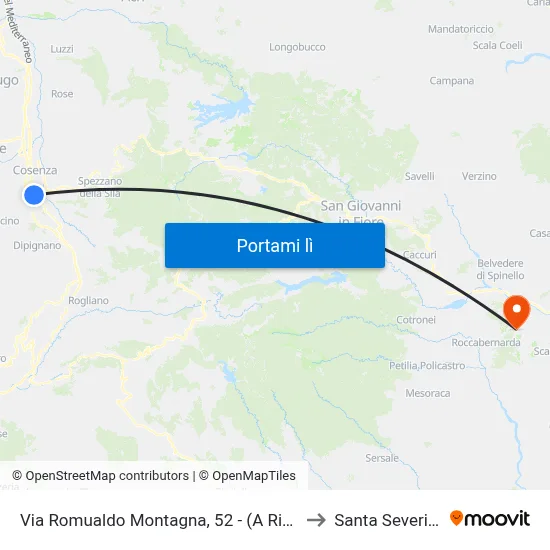 Via Romualdo Montagna, 52 - (A Rich.) to Santa Severina map