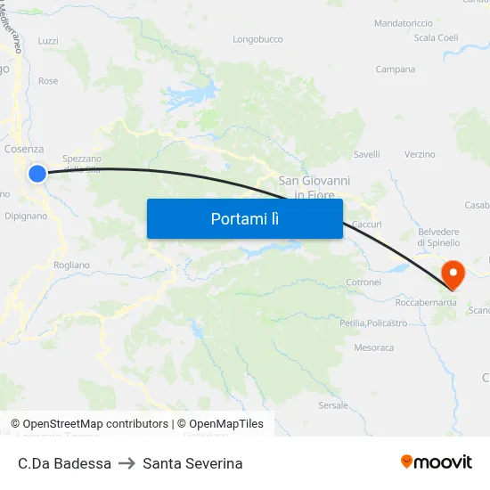 C.Da Badessa to Santa Severina map