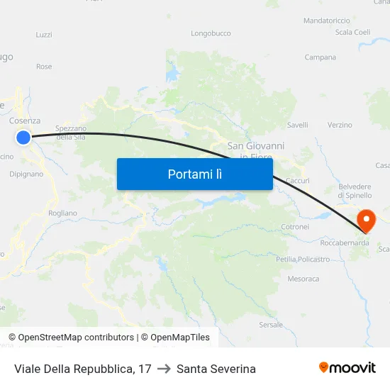 Viale Della Repubblica, 17 to Santa Severina map