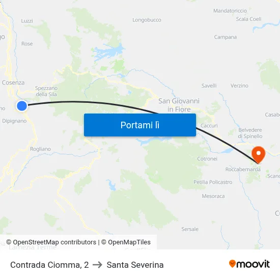 Contrada Ciomma, 2 to Santa Severina map