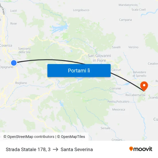 Strada Statale 178, 3 to Santa Severina map