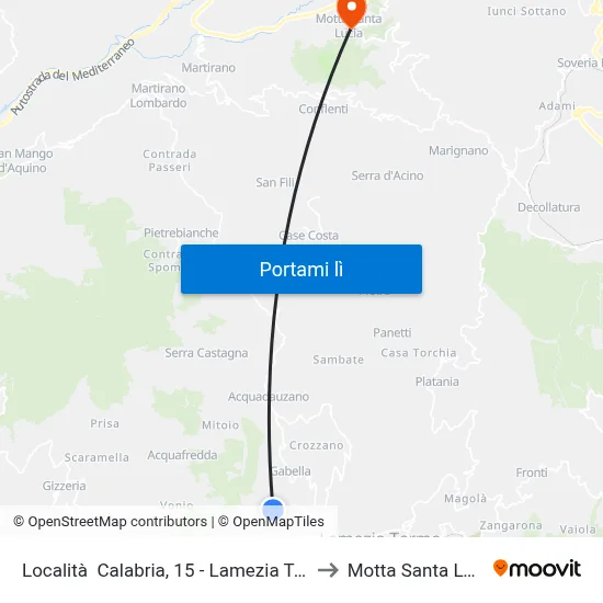 Località  Calabria, 15 - Lamezia Terme to Motta Santa Lucia map