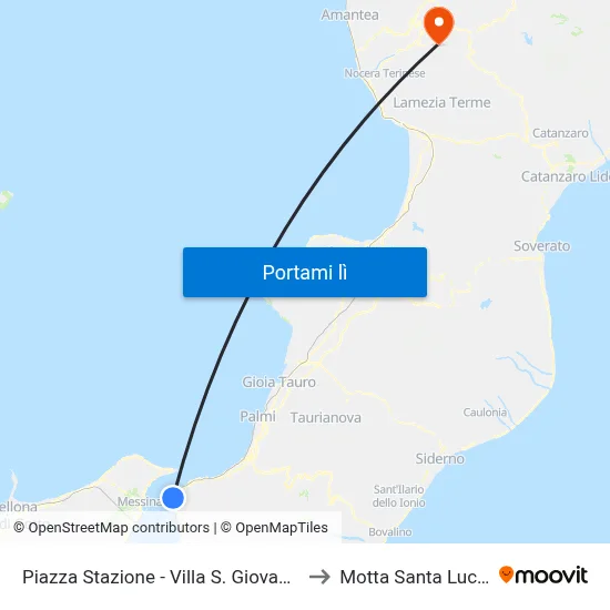 Piazza Stazione - Villa S. Giovanni to Motta Santa Lucia map