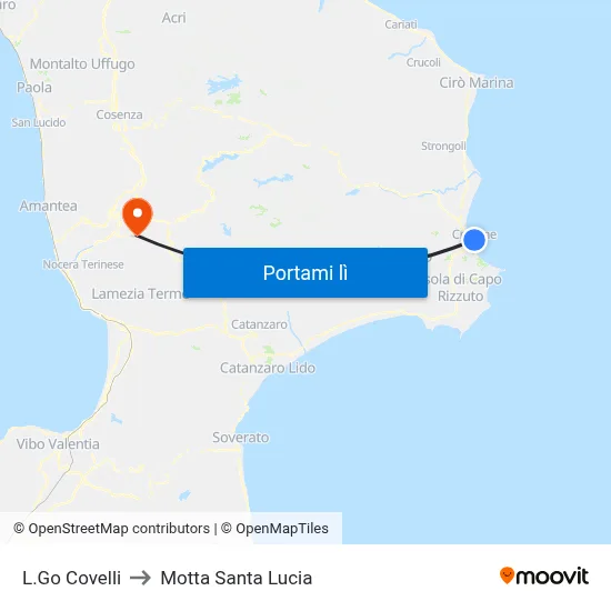 L.Go Covelli to Motta Santa Lucia map