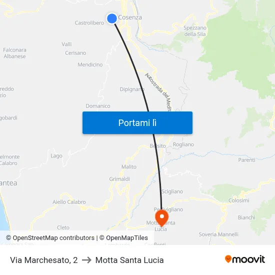 Via Marchesato, 2 to Motta Santa Lucia map