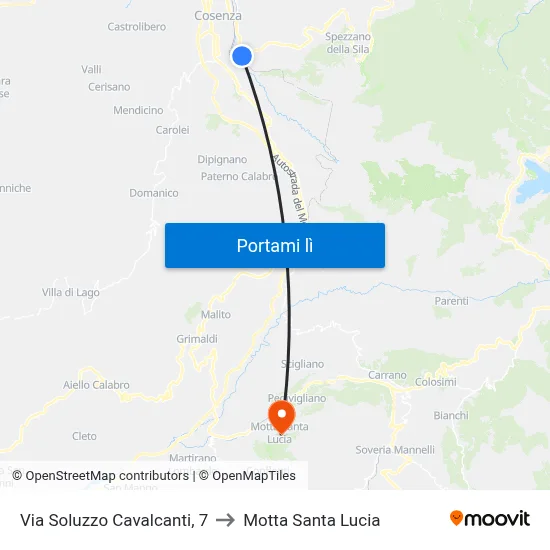 Via Soluzzo Cavalcanti, 7 to Motta Santa Lucia map