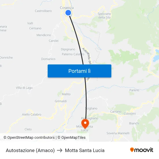 Autostazione (Amaco) to Motta Santa Lucia map