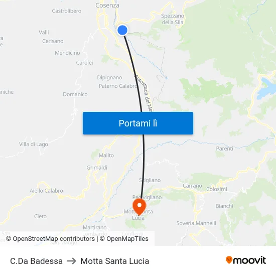 C.Da Badessa to Motta Santa Lucia map