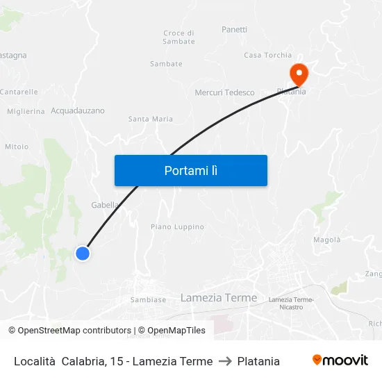 Località  Calabria, 15 - Lamezia Terme to Platania map