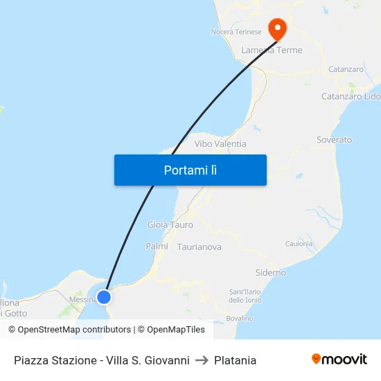 Piazza Stazione - Villa S. Giovanni to Platania map